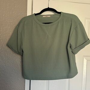 Sage Green Ribbed Women's Tee
